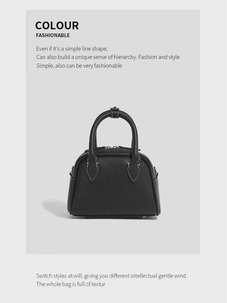 Simple 2024 Lychee Pattern Designer Boston Crossbody Bag