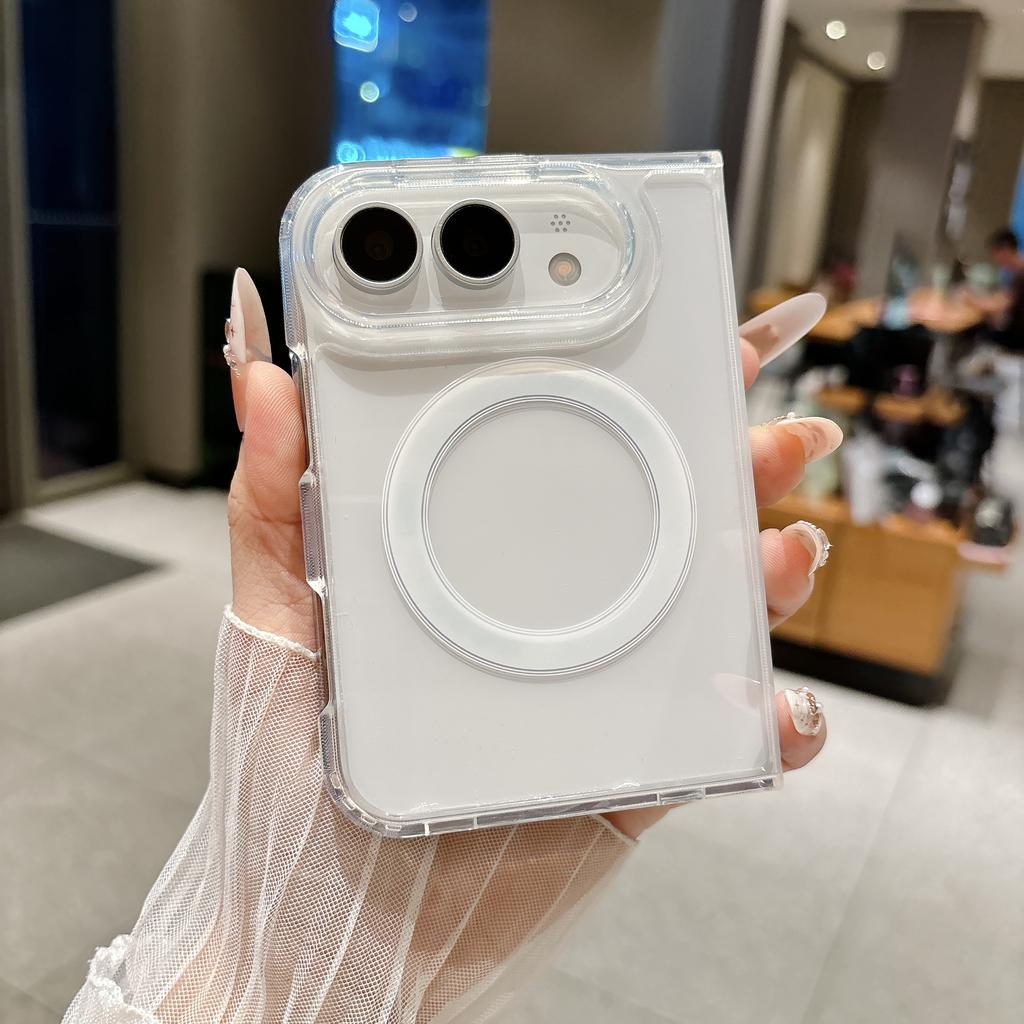 Transparent Magnetic Shockproof Phone Case for IPhone Ultra 18 Fold Wide Shockproof Lens Protrusion Slim Fit for Magsafe Cover
