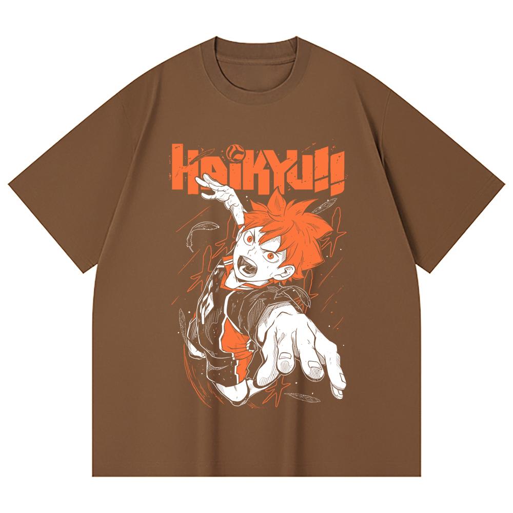 230 Gsm 100% Cotton Haikyu V1 Hinata Print Unisex Heavy Cotton T Shirt