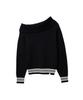 Biteoseljeu Sally Asymmetrical Off-Shoulder Knit - Black
