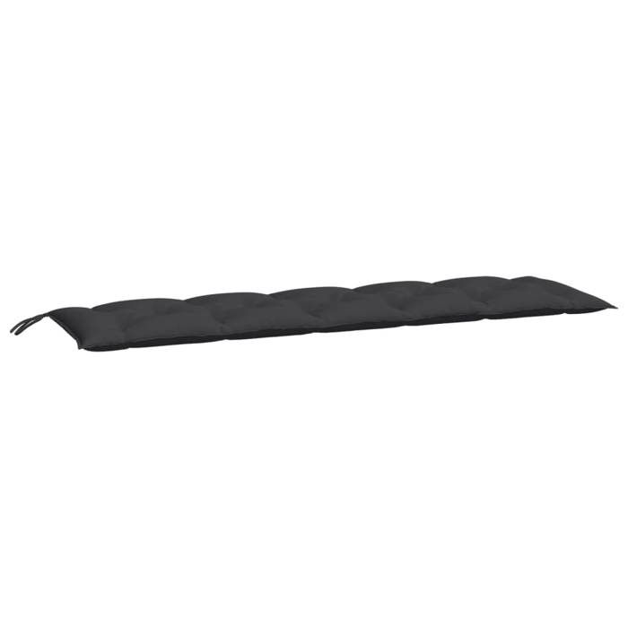 VidaXL Coussin de Banc de Jardin, Revêtement de Banc avec Jeux de Cordes, Coussin d'Extérieur Imperméable, Noir 180x50x7 cm 361628