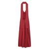 Elegant Multi-Color Satin Halter V-Neck Summer Dress for Women