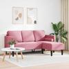 Sofa Set with Cushions Pink Polyester