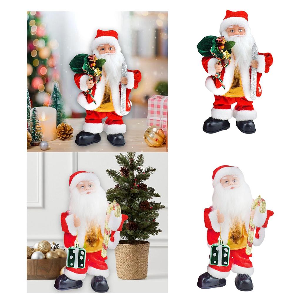 Electric Santa Claus Toy Christmas Santa Ornament, Funny, Boys Girls Creative with Musical Christmas Decor for Holiday Party