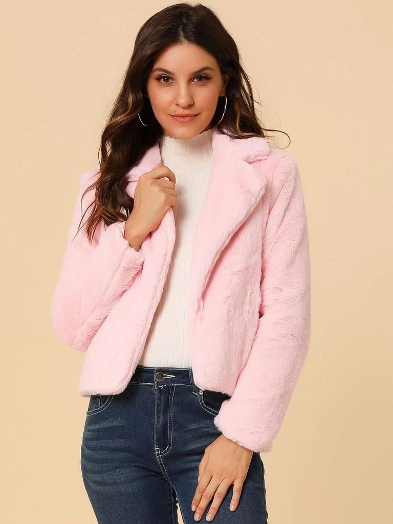 European and American new women's coat fur large size women's autumn and winter short jacket imitation rabbit fur lapel jacket top