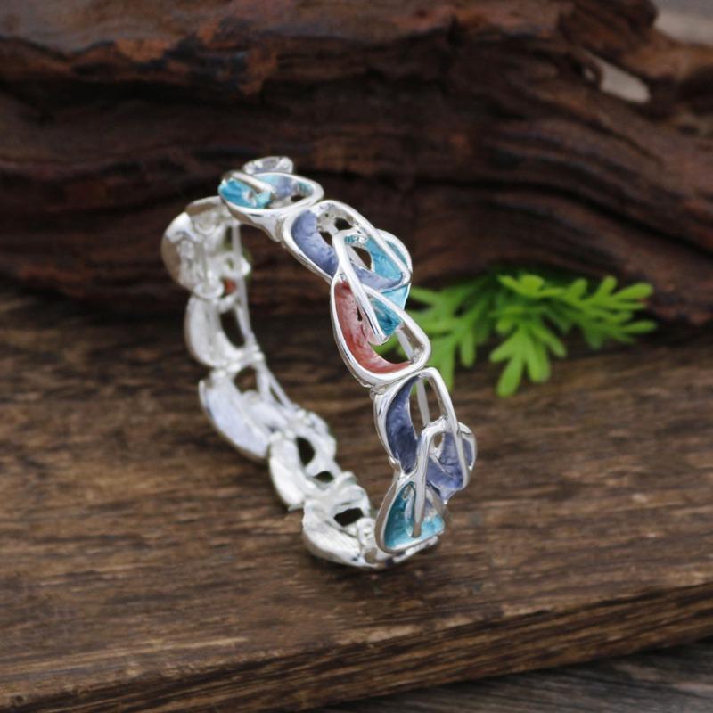 

Новый эмалевый цвет полый геометрический эластичный браслет женский креативный простой браслет с эластичной нитью в виде нерегулярной линии