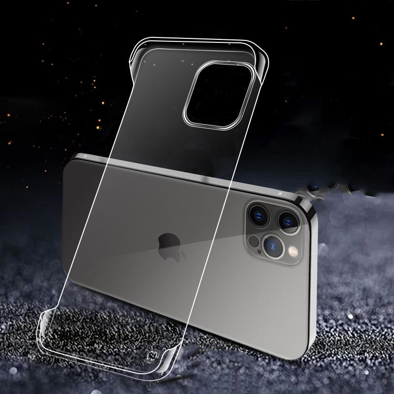 Applicable to Apple iPhone16 borderless PC transparent mobile phone case 14 protective case 12mini fine hole 15Promax