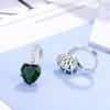 Splendidi orecchini a cerchio a forma di cuore in argento sterling 925 semplici per donna, gioielli da sposa, orecchini con zirconi cubici, accessorio femminile