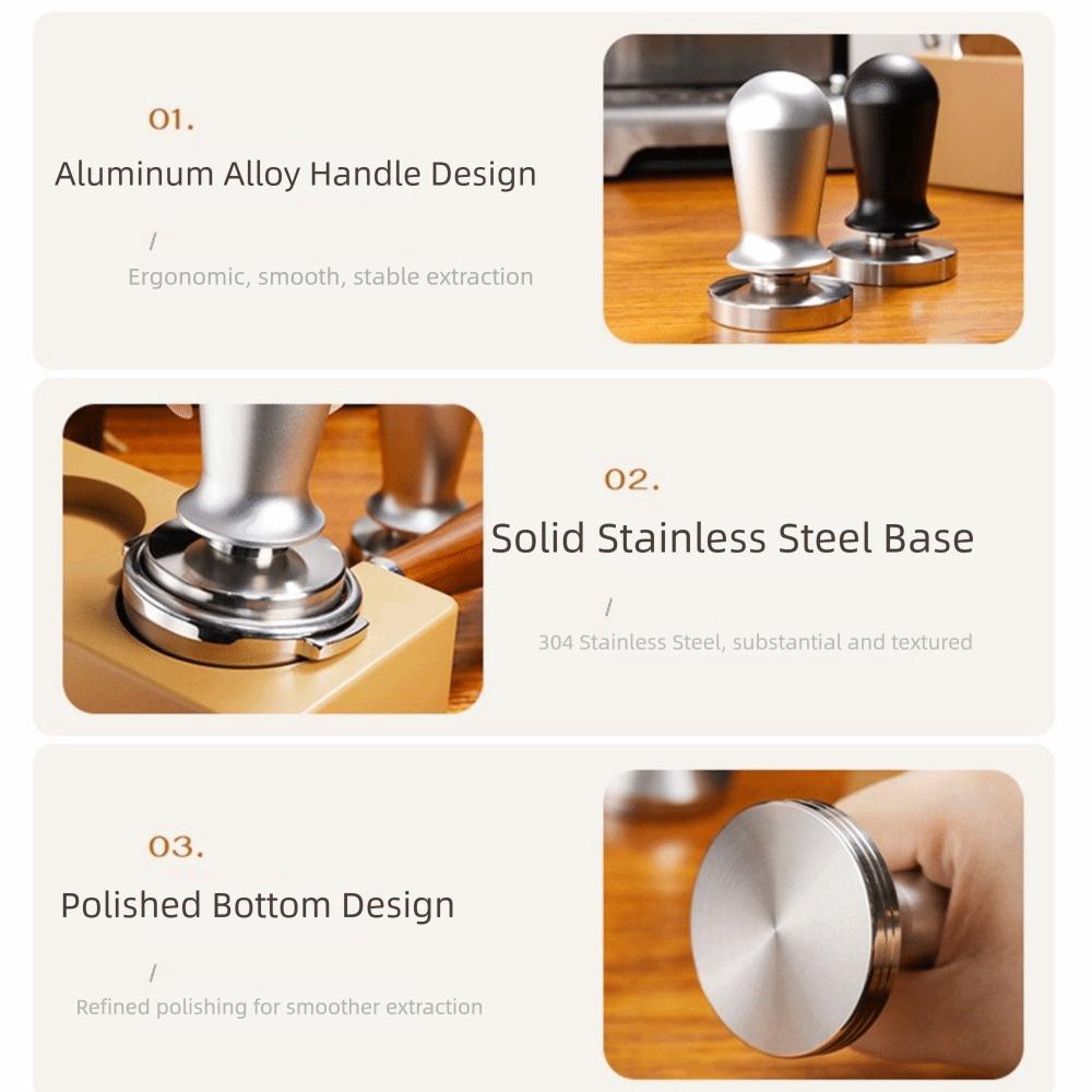 304 Edelstahlbasis Espresso Kaffeetamper Kaffeeverteiler Kaffeezubereitung