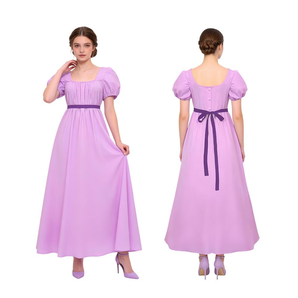 W Bridgeton Cos Dress Vintage Regency Dress High Waist Ball Skirt Victorian Dress Dress