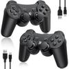 Controller 2 Pack for PS3 Wireless Controller for Sony Playstation 3, Double Shock 3, Bluetooth, Rechargeable, Motion Se