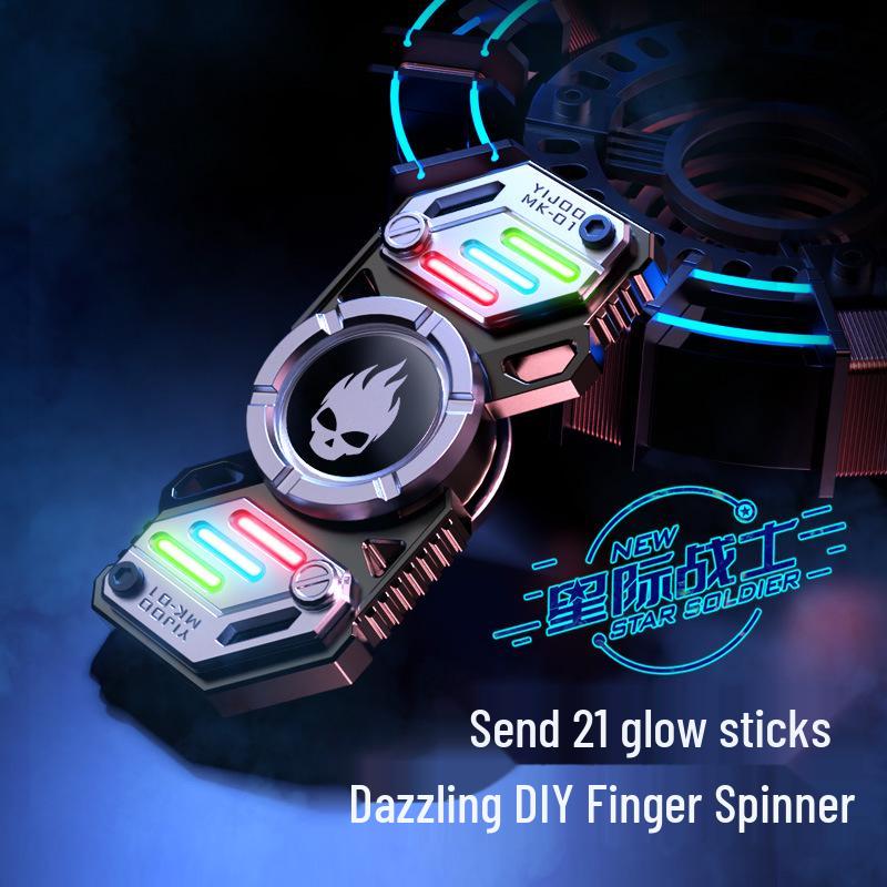 Yijue Luminous Deformable Finger Gyro - Kids' Stress Relief Toy with Black Tech