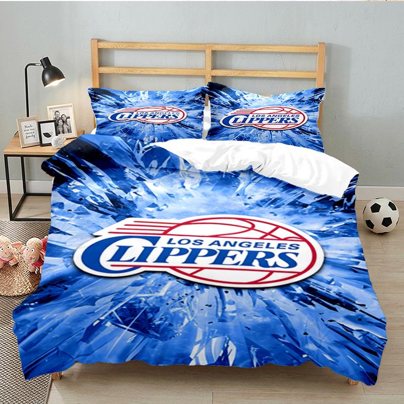 Clippers Ice Bedding Set 3pcs, High Quality Bedding Set Including 1pc Duvet Cover And 2pcs Pillowcases for Bedroom, Dormitory Gift