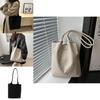 Trendy Vintage Large Capacity Canvas Tote Bag For Women In Black Brown And White Colors