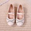 Children's Rhinestone Bow Princess Shoes: Fall Fashion Leather Shoes for Girls