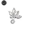 G23 F136 Titanium Zircon Flower Internal Thread Lip Stud Earring Eyebrow Ring Horseshoe Ring Dermal Anchor Skin Piercing Jewelry