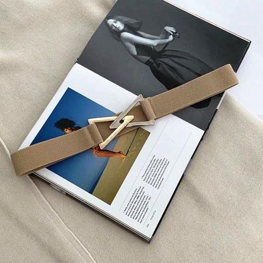 Dreieckschnalle Taillenverschluss Einfacher Gürtel Damen Elastisch Elastische Taille Dünn