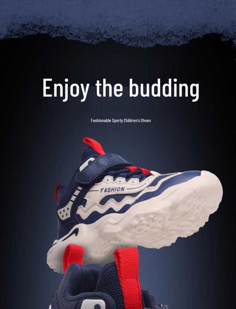 2025 Winter Velvet-Lined Kids' Sports Shoes: Warm, Soft, Casual Shoes for Boys and Girls