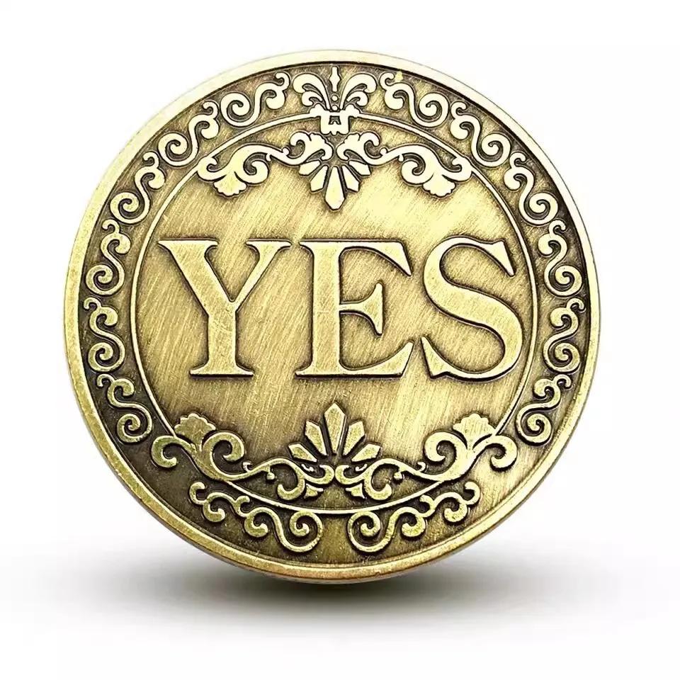 YES NO Decision Coins Magic Coin Collections Good Luck Vintage Antique Bronze Wish Lucky Coin US Coins Commemorative Gold Coins