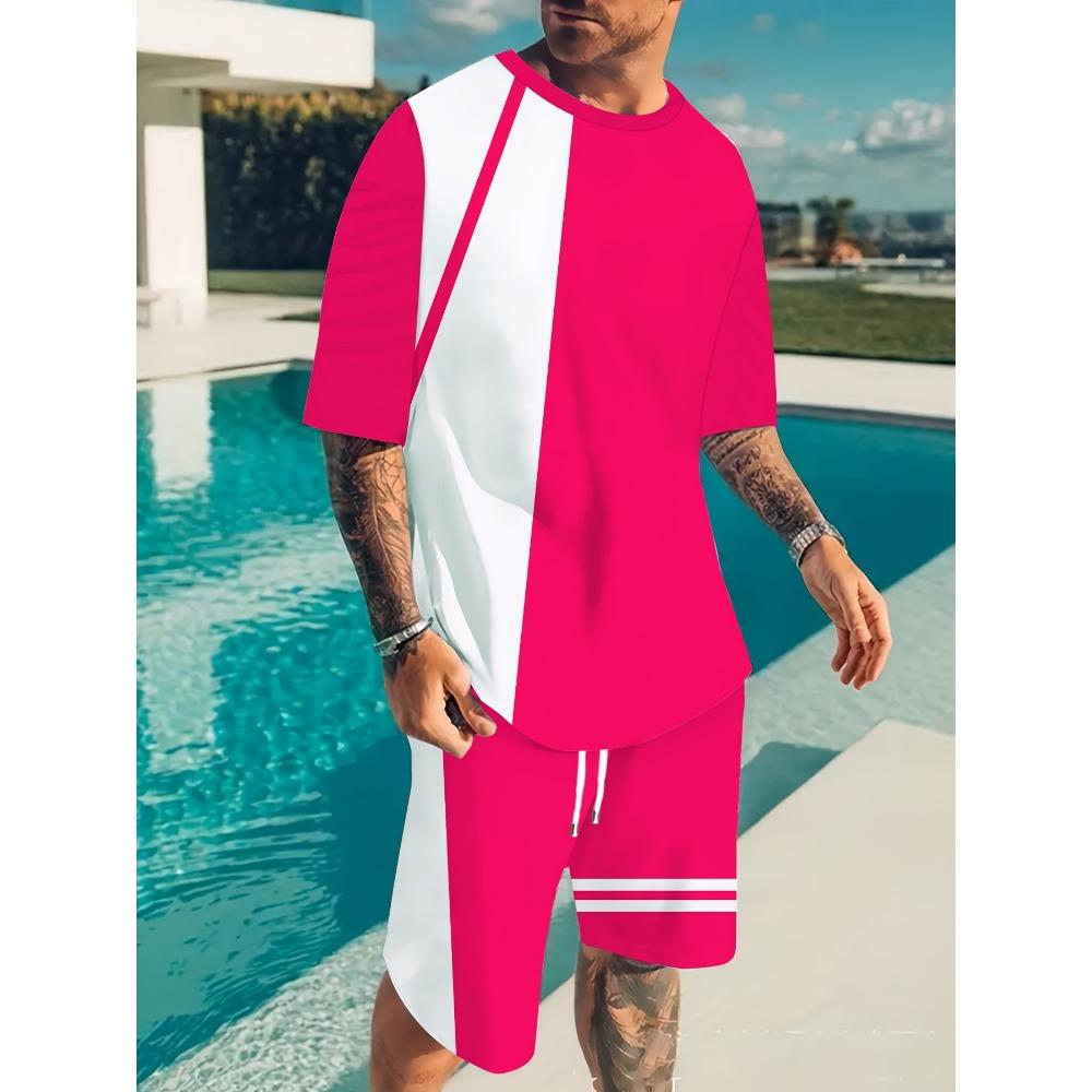 

Summer Men s 3D digital Printed T shirts O-Neck Fashion Casual Short Sleeve And Shorts Sets Sportswear Large size 2 pieces Set XS