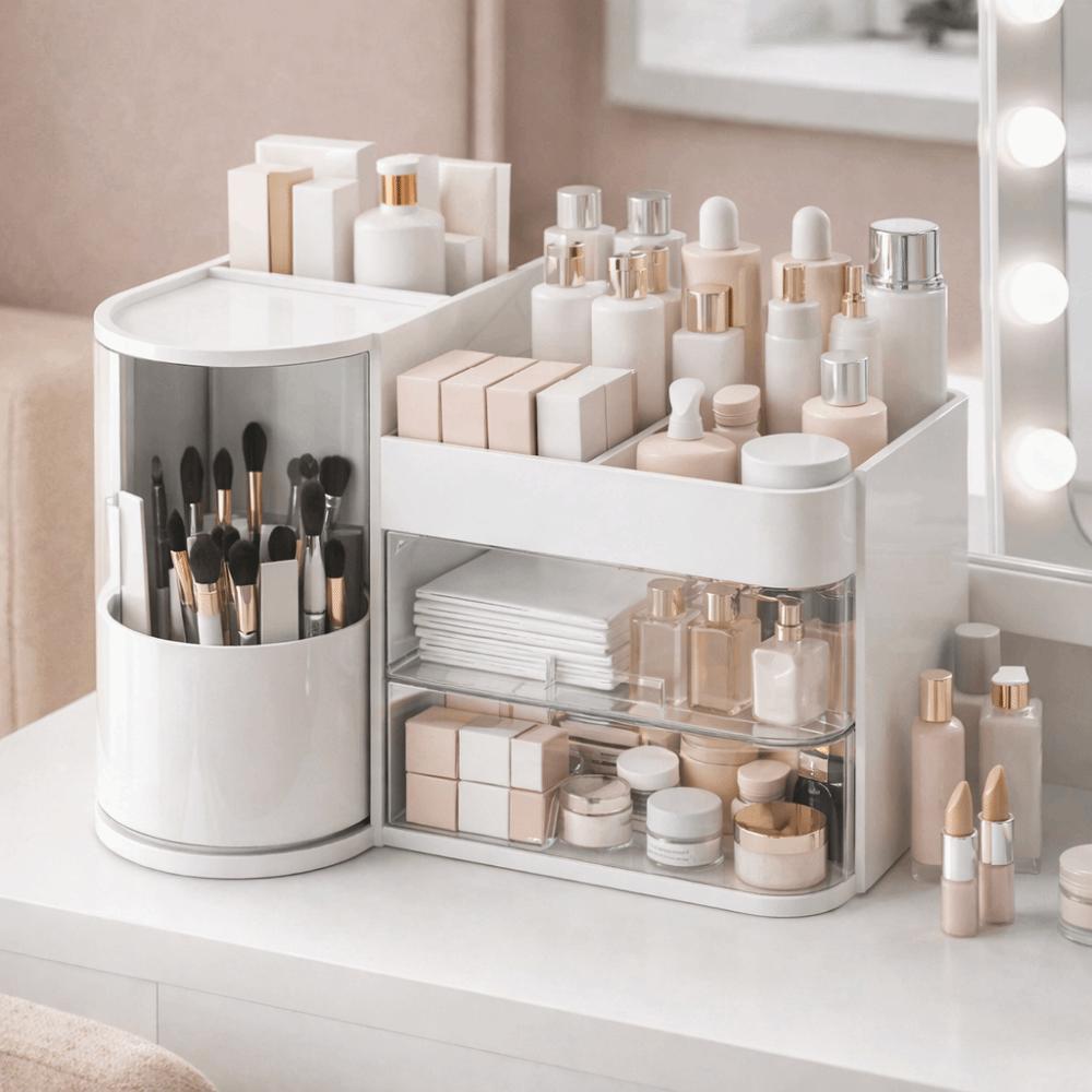 Dust-proof Cosmetic Storage Box Large Capacity Skincare Display Cases Dressing Table