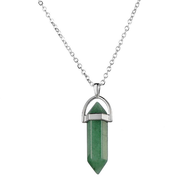 Elegant European & American Hexagonal Amethyst Crystal Necklace