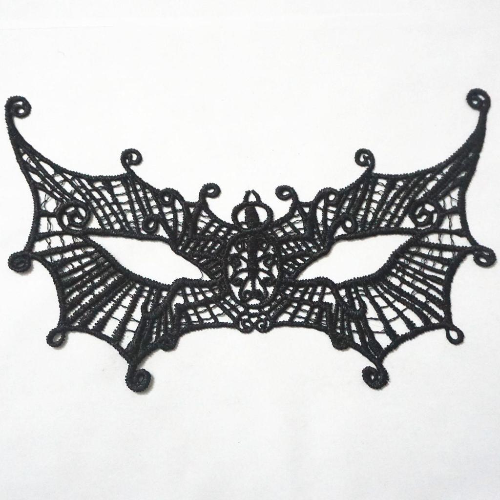 Schwarze Spitzen-Königinnen-Augenmaske für Halloween- und Weihnachtsfeier