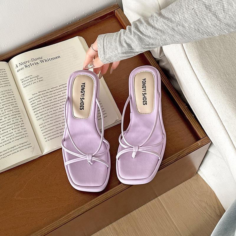 

Summer New Women s Slippers Fashion Temperament Wedges Heel Clip Toe Sandals Ladies Outdoor Party Dress Tacones 40 лавандовий