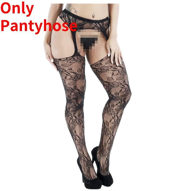 Ultra Stretchy Women's Nylon Fishnet Stockings With Sensual Open-crotch Design And Non-slip Features For Alluring Intimate Moments