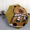 1pc Capybara Scarf Automatic Open/Close Umbrella, Compact Travel Umbrella, 8-Rib Sturdy Frame - Ideal Gift for Friends yy251118069