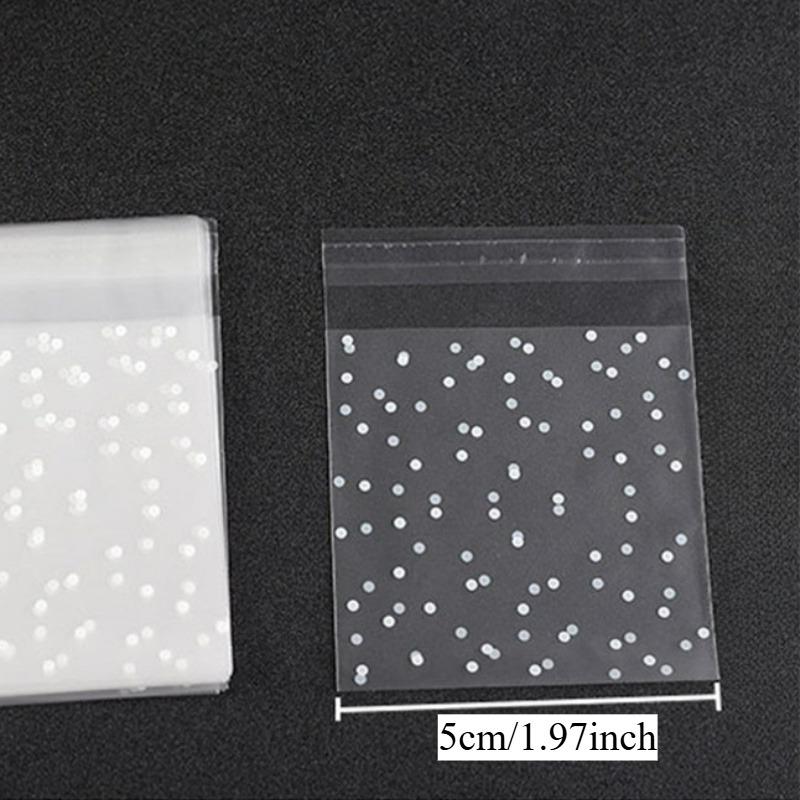 100Pcs/Lot Translucent Dots Plastic Cookie Packaging Bags Cupcake Wrapper Self Adhesive Bags Birthday Party Wedding Decorations