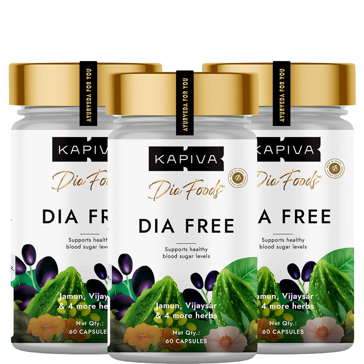 

Kapiva Dia Free Ayurvedic Capsules For Daily Metabolic Balance Energy Support Natural Herbal Formula 60 Capsules Pack Of 3