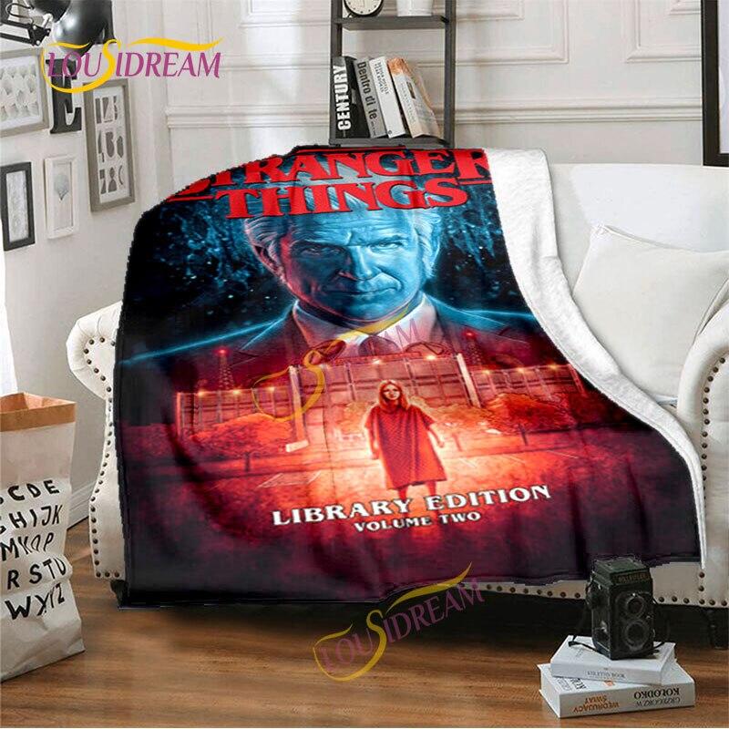 Stranger Things Flannel Blanket  Warm Comfort  Blanket Home Office Noon Break Blanket Travel Bed Sofa Washable Blanket.