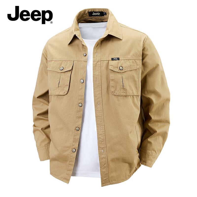 Jeep Unisex Long-Sleeve Casual Cotton Shirt