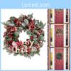 Unique Christmas Door Ornament Wreath With Lush Greenery And Bright Red And Yellow Decorations For Festivity