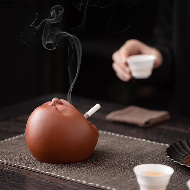 Purple Clay Ashtray Creative Yawning Figures Ash Tray Home Office Table Smoking Accessories for Weed Ashtrays Gift for Boyfriend