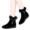 Plush Womens Boots Comfortable Hick-soled Fur Shoes Fashion Ladies Shoes Zipper Women Vulcanized Shoes Anti-slip