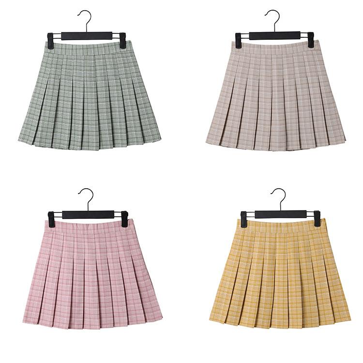 Sommer Damen Plissee Röcke Hohe Taille Damen Karomuster Minirock Süß Niedlich Damen Mädchen Tanzrock Preppy Stil Plissee Röcke