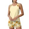 Women’s Sleeveless Tank Top and Shorts Set Floral Print Lightweight Activewear for Running Yoga Gym Training