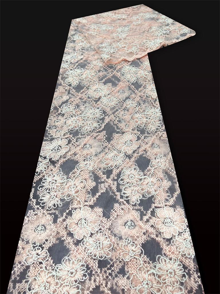Wide 125cm Latest French Lace Fabric Hight Quality Embroidery Net Lace Fabric for Bridal Couture Evening Gown Material 5 Yards