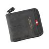 Men's Retro Zipper Tri-Fold Wallet with Coin Purse, Multi-Card Slots, and Chain Clip - Large Capacity