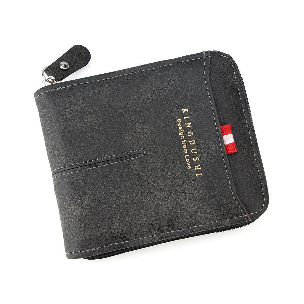 Men's Retro Zipper Tri-Fold Wallet with Coin Purse, Multi-Card Slots, and Chain Clip - Large Capacity