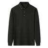 FIRS Men's 10A Antibacterial Silk & Wool Blend Color-Block Lapel Long-Sleeve Polo Shirt