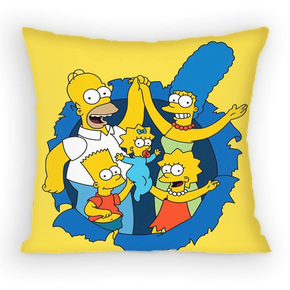 Cartoon The SSimpsons Anime Pillow Case Sofa Living Room Bedroom Headboard Backrest Cushion Square Cushion Nap Time