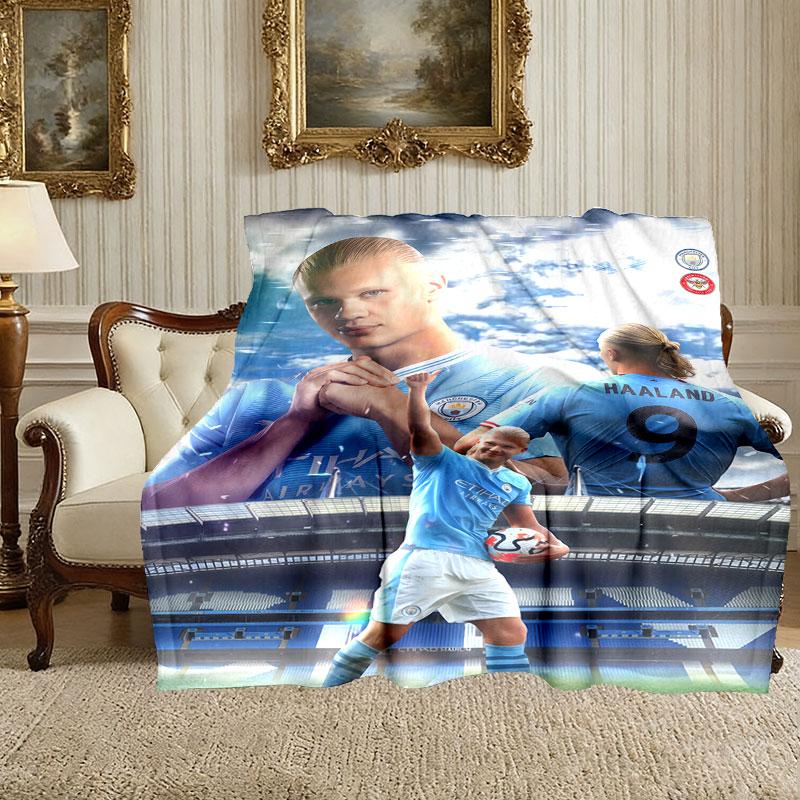1 Stück Gemütliche Heimdruck-Kuscheldecke, Erling Haaland Decke Für Bett- und Sofanutzung, Besonderes Geschenk für die Familie