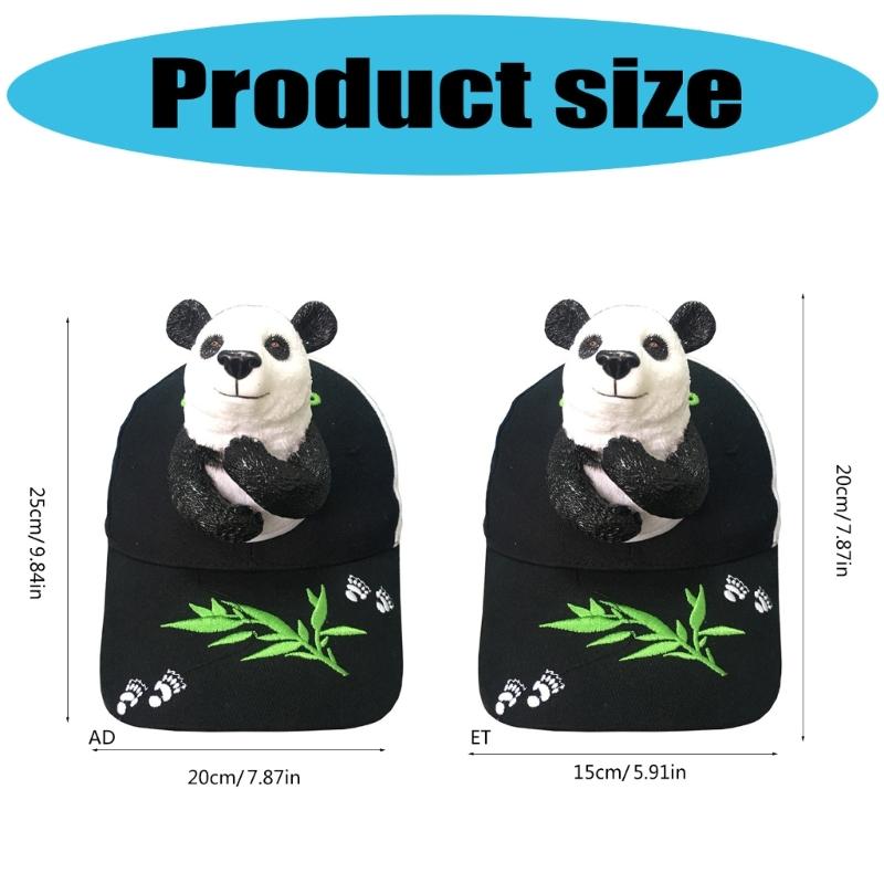 3D Panda Baseball Hat for Adult Children Adjustable Cartoon Designs for Outdoor Activity Travel and Family Gathering Use