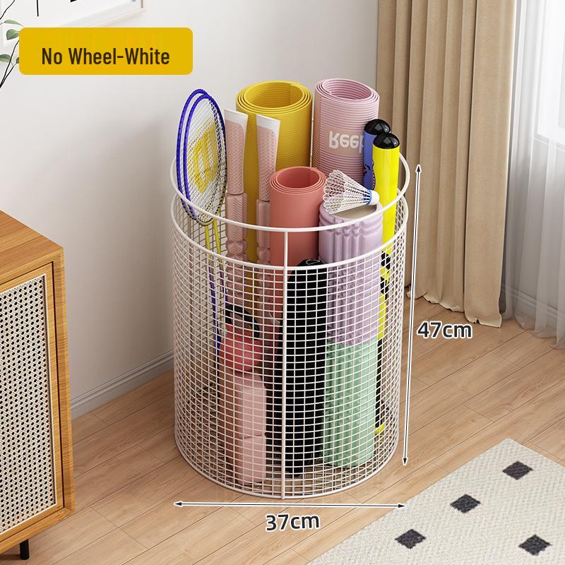 Estante de Chão para Armazenamento de Basquete e Prateleira de Brinquedos para Equipamentos Esportivos e Tapetes de Yoga