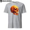 Unisex Short-Sleeve T-Shirt Mens Womens Tees Top: Orange Fruit Human-Skull Design Unique Graphic Tee