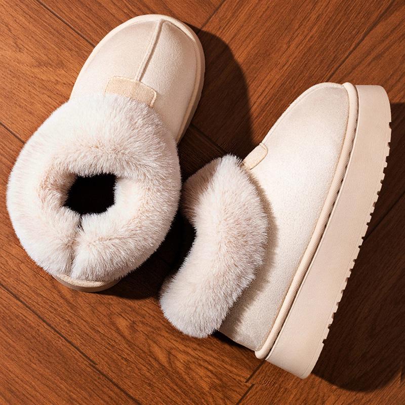 Casual Fluffy Warm Snow Boots for Women Platform Non Slip Wear Resistant Fur Boots Woman Thicken Plush Cozy Cotton Shoes Lady