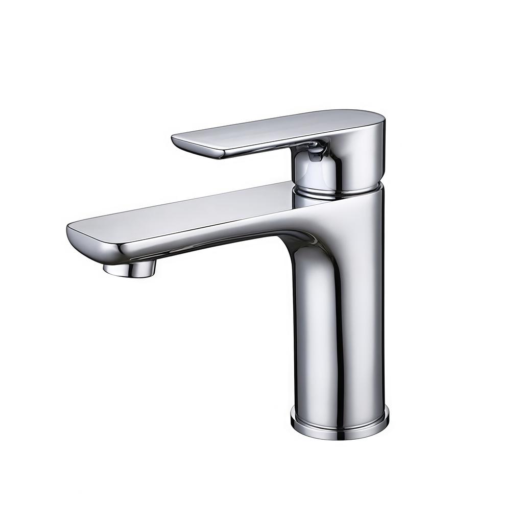 Modern Single-Hole Basin Tap Cold and Hot Water Mixer Faucet with Ceramic Valve Core for Bathroom Bathtub and Sink